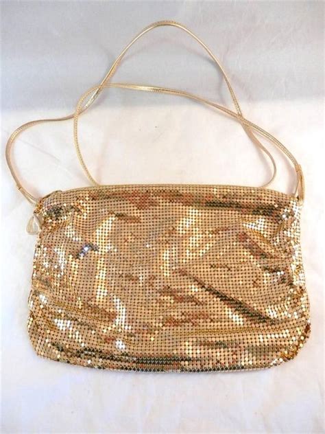 Vintage Whiting Davis Gold Mesh Shoulder Evening Bag