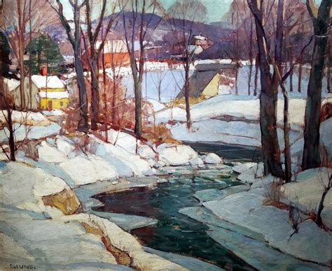 Carl W Peters Carl Peters Winter Stream Painting