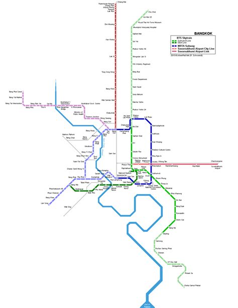 Transit network map of Bangkok. Source: www.urbanrail.net | Download ...