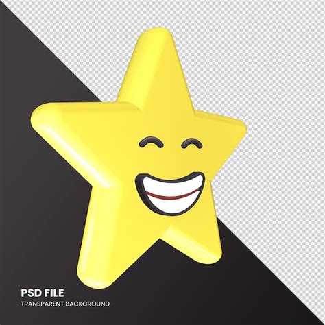 Premium Psd Star Emoji D Rendering Beaming Face With Smiling Eyes