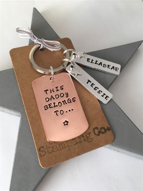 Personalised Keyring Custom Keyring Hand Stamped Keyring Etsy Uk