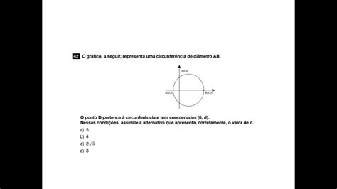 O Gráfico A Seguir Representa Uma Circunferência De Diâmetro Ab O