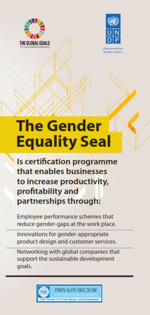 The Gender Equality Seal Brochure United Nations Development Programme