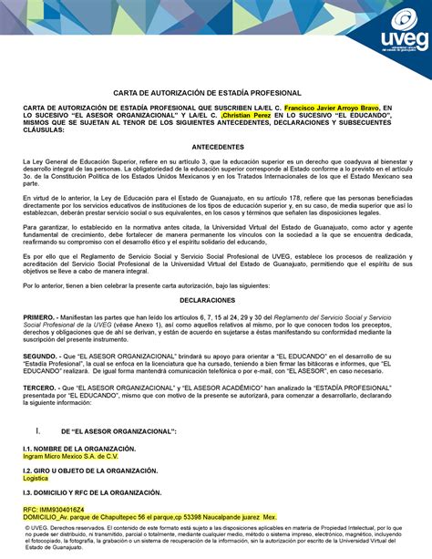 Estadias apuntes CARTA DE AUTORIZACIÓN DE ESTADÍA PROFESIONAL CARTA