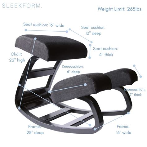 Sleekform Ergonomic Kneeling Chair Rocking Balancing Wood Knee Stool Posture Correcting For