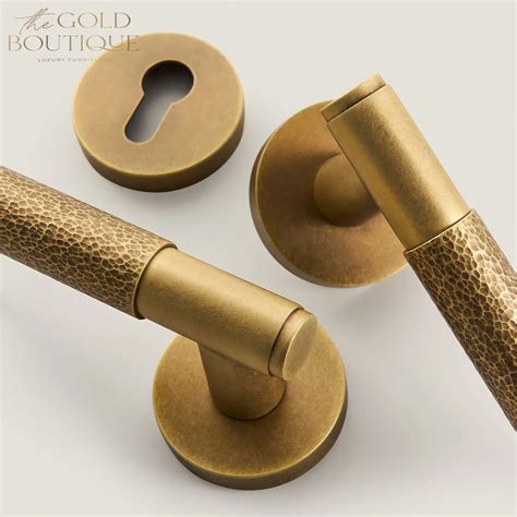 Elena Hammered Brass Door Handles The Gold Boutique Funiture The Gold Boutique Furniture