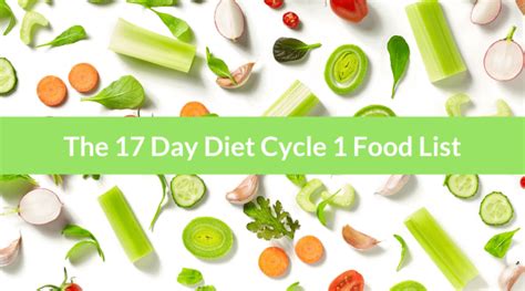 17 Day Diet Cycle 1 Food List My 17 Day Diet Blog