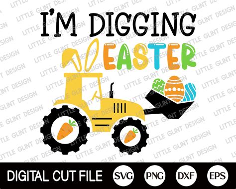 Easter Bunny Tractor Svg Easter Svg Im Digging Easter Etsy Easter