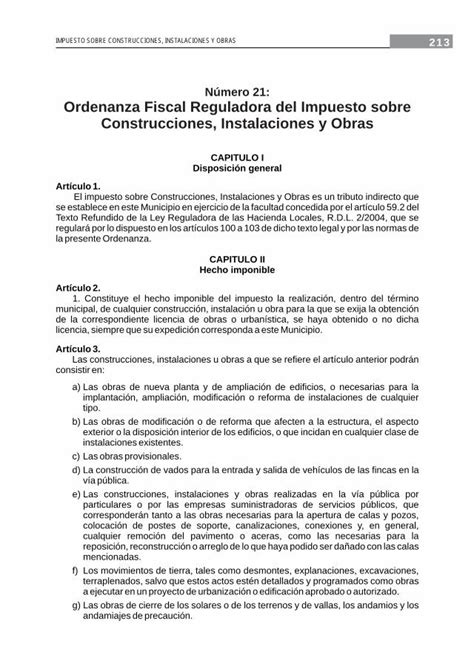 PDF Número 21 Ordenanza Fiscal Reguladora del Impuesto sobre