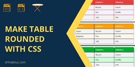 How To Make A Table Rounded With Css Examples