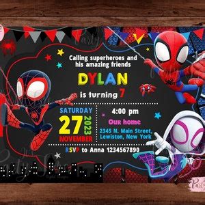 Invitation D Anniversaire Spidey Et Ses Incroyables Amis Invitation