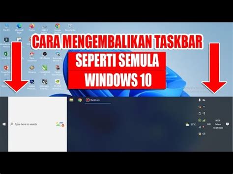 Cara Mengembalikan Taskbar Seperti Semula Windows Youtube