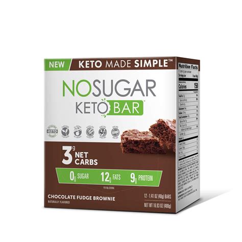 No Sugar Keto Bar Snacks - Chocolate Fudge Brownie - Low Carb No Sugar ...