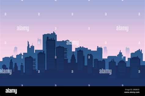 Foggy City View Stock Vector Images Alamy