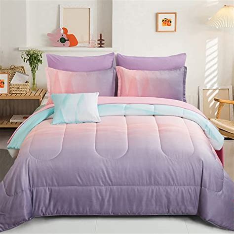 Amazon Dinjoy Reversible Girls Comforter Set Full Size Colorful