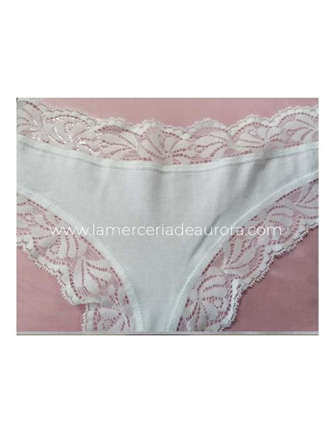 Braga Bikini Algod N Con Encaje De Don Algod N