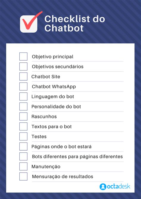 Checklist Para Criar Um Chatbot Iniciais Linguagem Rascunho