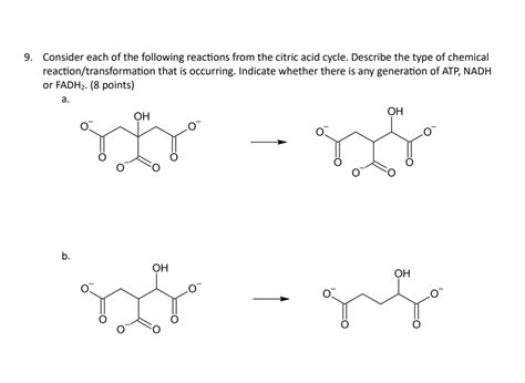 Solved 9 Consider Each Of The Following Reactions From The Citric Acid Course Hero