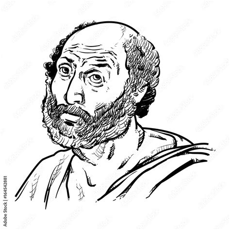 Aristotle Vector Illustration Aristotle Drawing Outline Ancient Greek