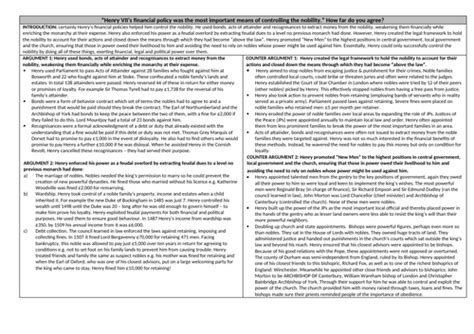 henry vii essay answer sheet   finance  control nobles