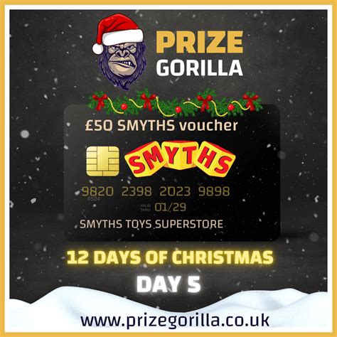 FREE TO ENTER 50 SMYTHS VOUCHER Prize Gorilla