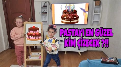 BAHAR VE BANU ALYA EN GÜZEL PASTAYI ÇİZEN KAZANIR ماما جابت بيبي