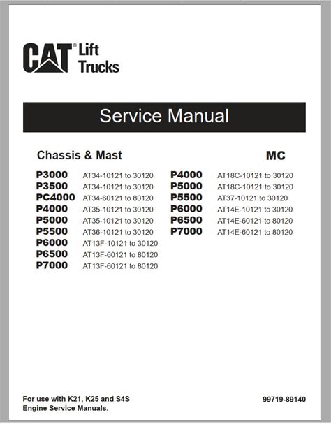 CAT Forklift P5500 P6000 Schematic Service Operation Maintenance