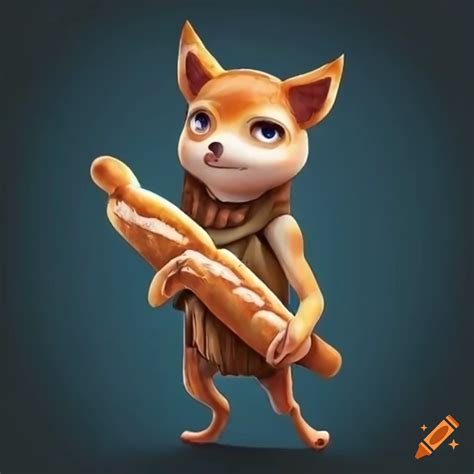 Humorous Illustration Of A Baguette With A Gun On Craiyon