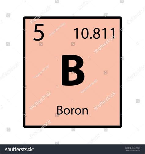 Boron Periodic Table Element Color Icon Stock Vector 596105024