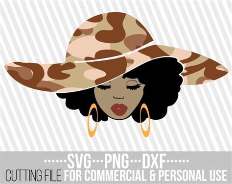 Black Woman With Big Hat Svg Melanin Camo Svg Army Etsy In 2021