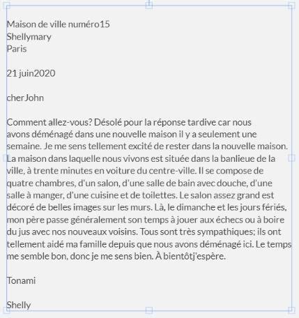 Ecrivez une lettre à votre ami décrivant votre maison 30mots in