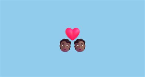 Casal Apaixonado Pele Morena Escura Emoji On Microsoft Teams