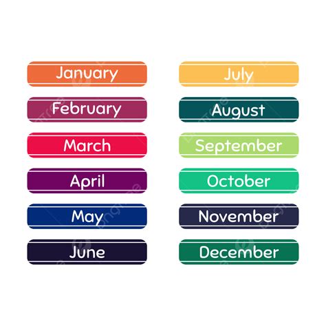 Months Of The Year Clipart