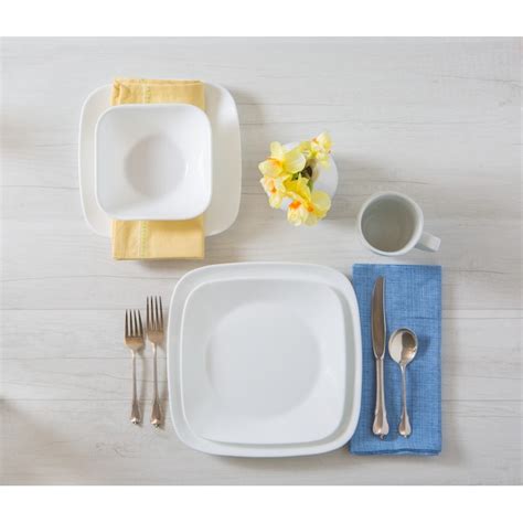 Corelle 16-Piece White Glass Dinnerware in the Dinnerware department at ...