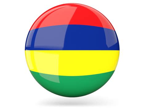 Glossy Round Icon Illustration Of Flag Of Mauritius