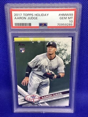 Topps Holiday Hmw Aaron Judge Rookie Psa Gem Mt Rc Ebay