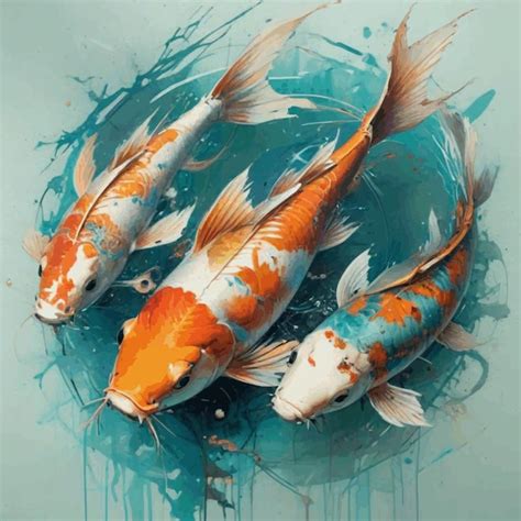 Ilustra O A Aquarela De Peixe Koi Vetor Premium Gerado Ia