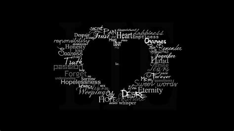 Typography Quote Black Background Word Clouds Hearts Word Cloud