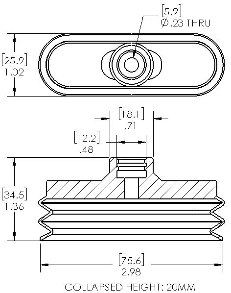 Vacmotion Usa Product Vob X Sit Mm X Mm Oval Bellows Fda