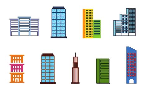 Premium Vector Buildings Vector Set