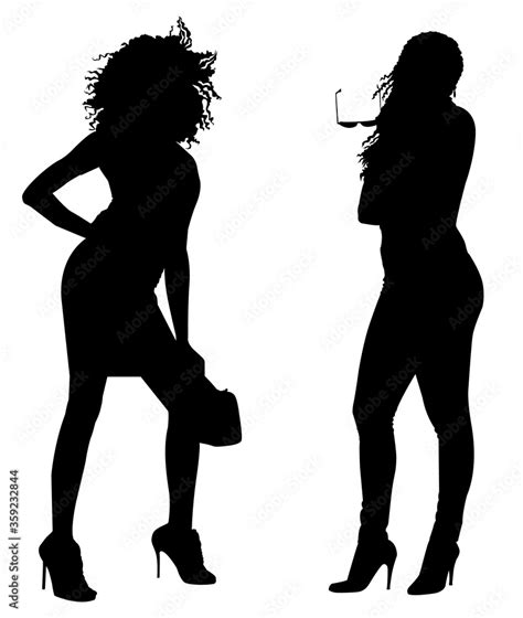 Silhouettes African American Women Full Height Stock Vector Adobe Stock