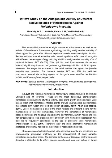 Pdf In Vitro Study On The Antagonistic Activity Of Different Native