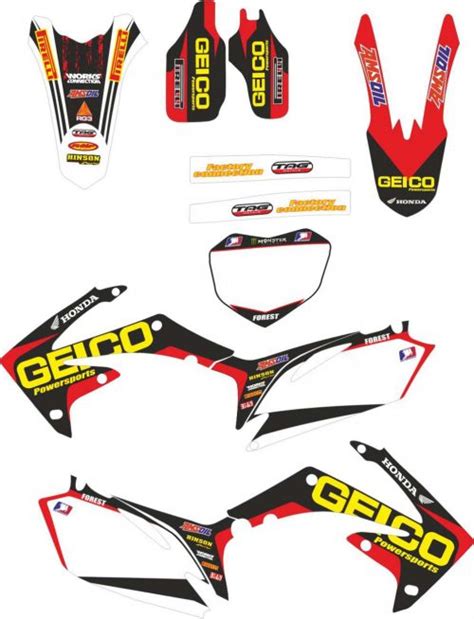 Honda Honda Crf 250 2004 2009 Crf 450 2005 2008 Dragon Decals Set Mxg