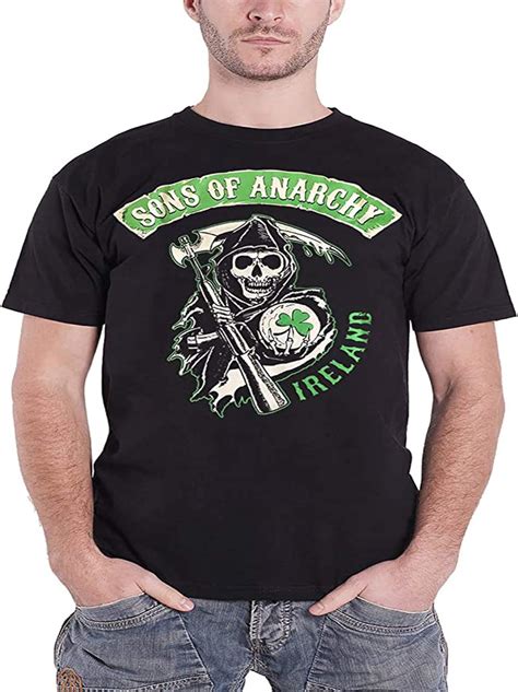 Sons Of Anarchy Ireland Irish Badge Printed Tee Graphic T Shirt Fashion