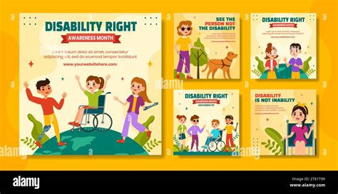 Disability Rights Awareness Month Social Media Post Flat Cartoon