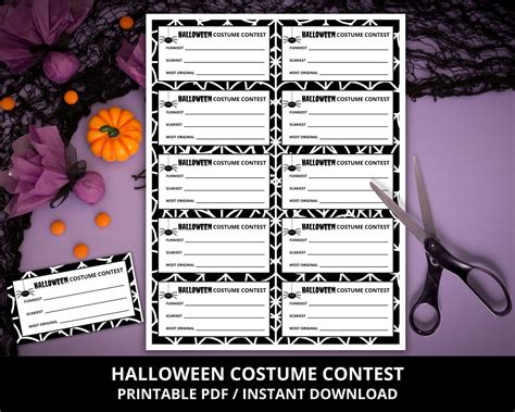 Halloween Costume Contest Ballot Printable Costume Contest Awards