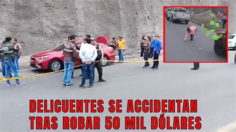 Accidente en Ambato después de intento de robo de 50 mil dólares por