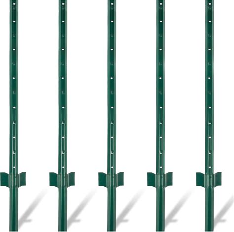 Toriexon Fence Posts 4feet 5pack Heavy Duty Metal Fence