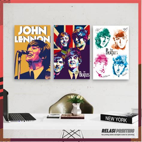 Jual Poster Dinding Kayu Band The Beatles X Cm Hiasan Dinding Kayu