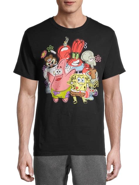 Spongebob Squarepants Airbrushed Cast Mens And Big Mens Graphic T Shirt